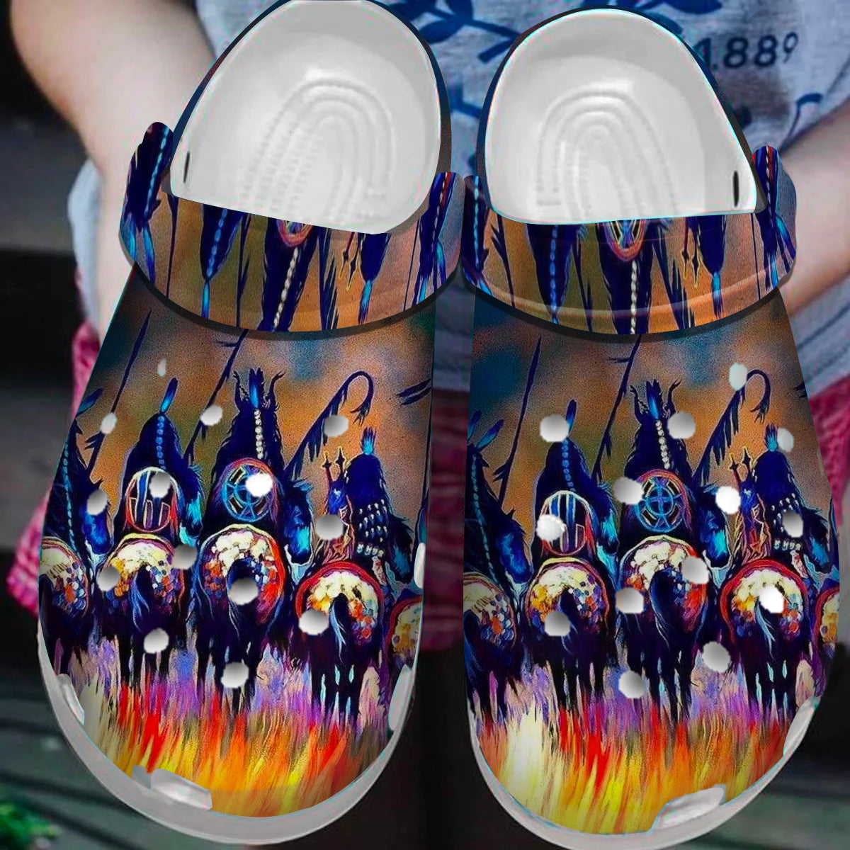 Native American Crocs Clog Shoes For Kid and Adult