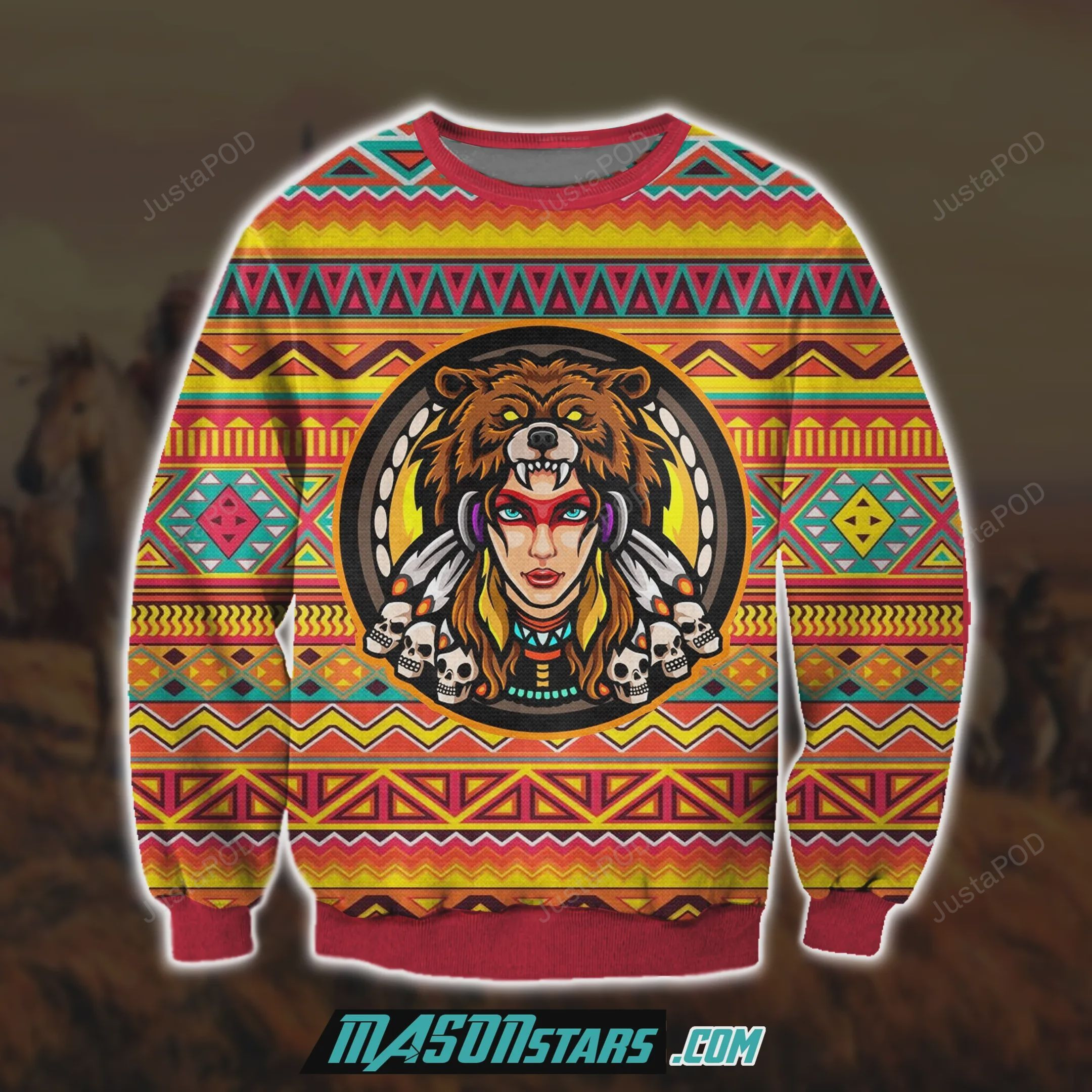 Native American Girl 3D Ugly Christmas Sweater Adult 3D Funny Matching for family