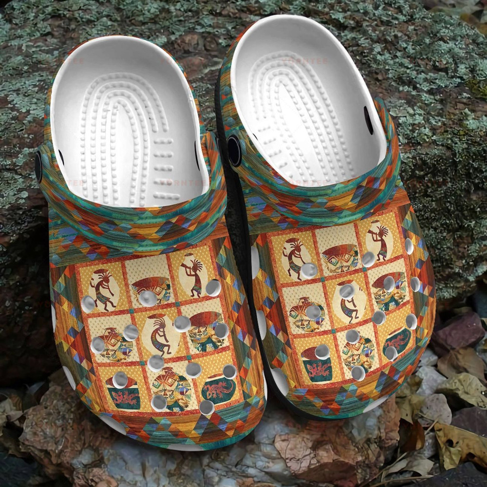 Native American Happy Life Gift For Lover Rubber clog Shoes Comfy Footwear