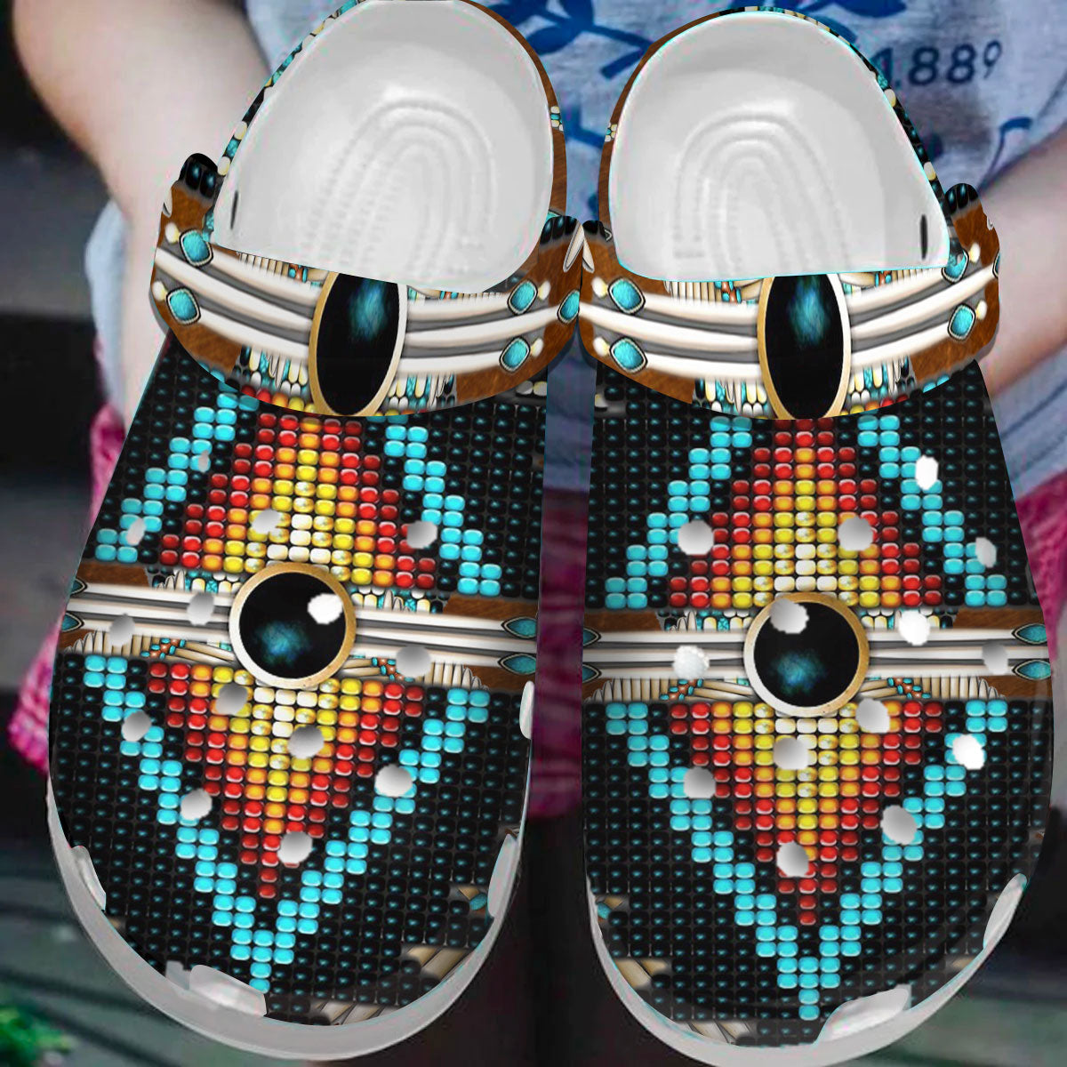 Native American Pattern Crocs Clog Shoes For Kid and Adult