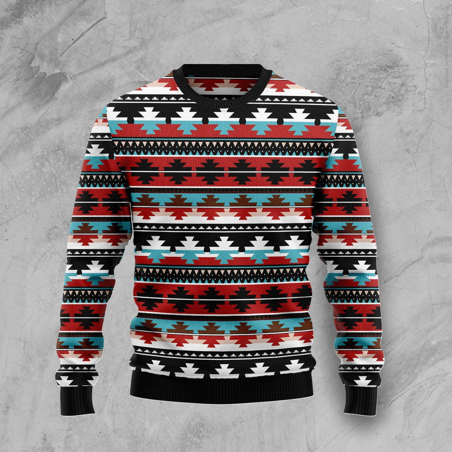 Native American Pattern Ugly Christmas Sweater Adult 3D Funny Matching for family