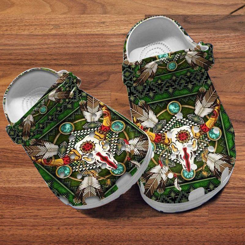 Native American Skull Cows Printed clog Shoesshoes Native Indian Gift Men And Women clog Shoesshoes High Quality Rubber