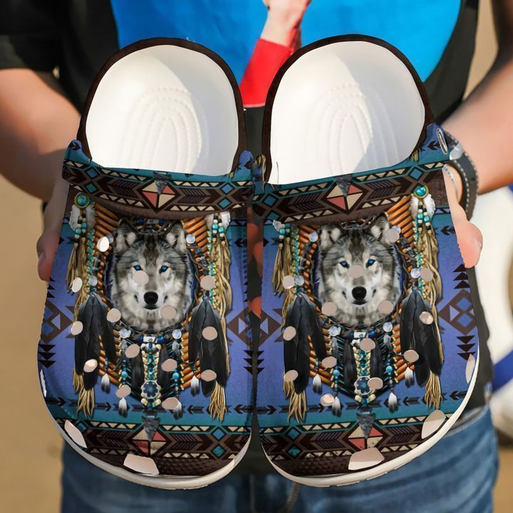 Native American Wolf Classic Clogs Shoes