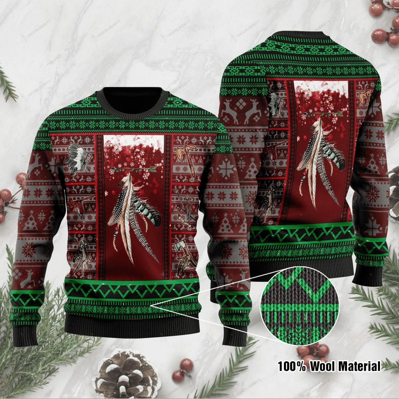 Native Americans Ugly Christmas Sweater Adult 3D Funny Matching for family