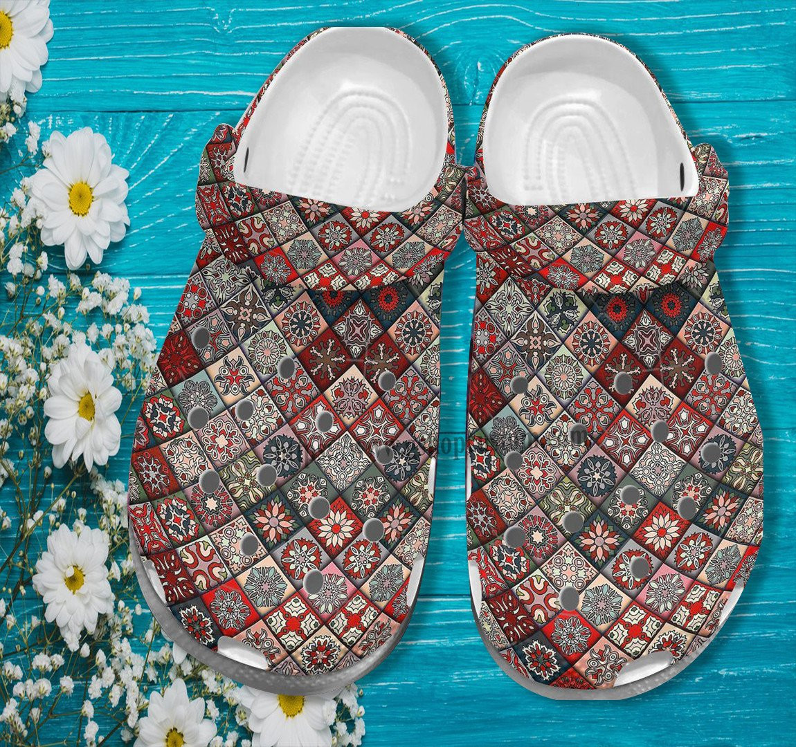 Native Boho Vintage Shoes Gift Mother Day 2022- Native Girl Boho Style Shoes Croc Clogs