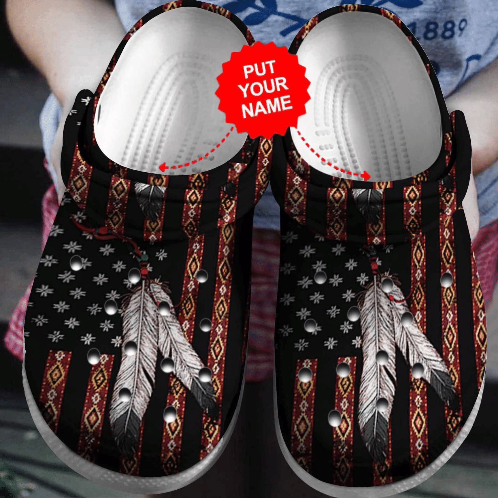 Native Pattern clog Shoes Colorful