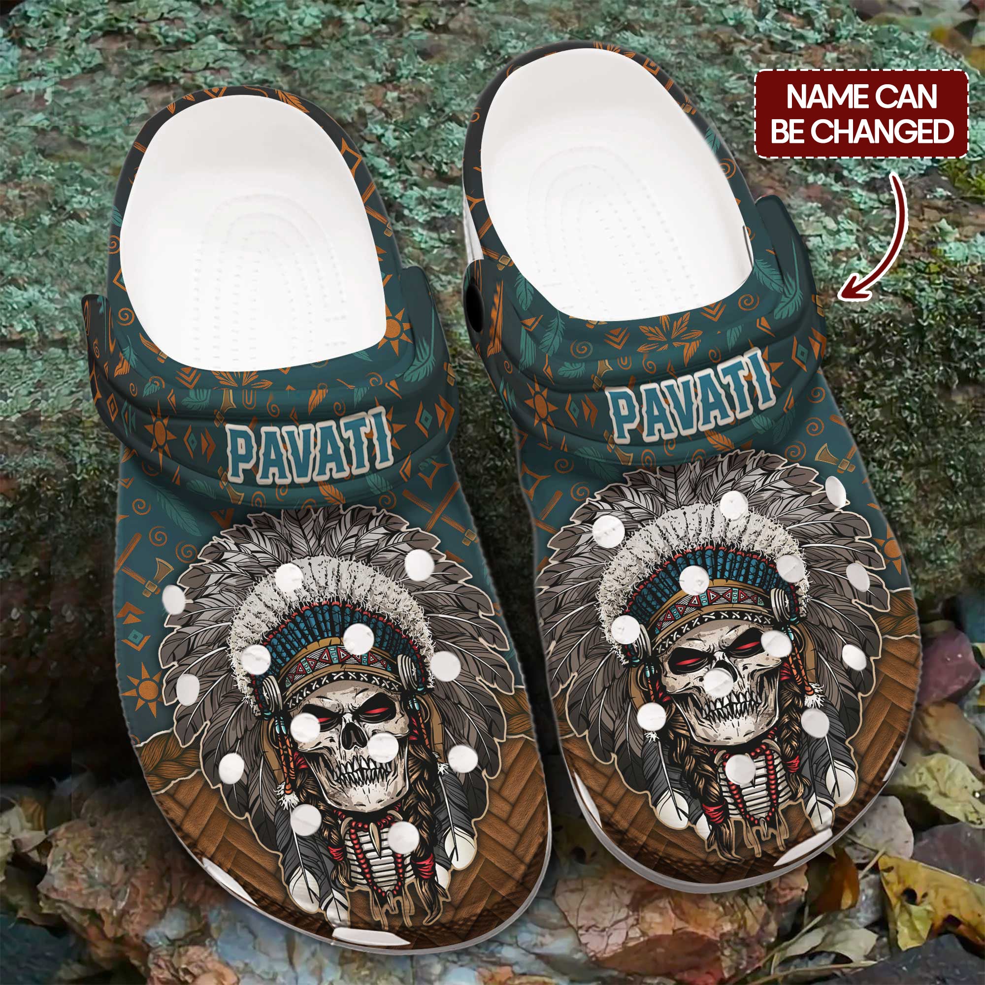 Native Skull Chief Crocs Crocband Clogs Shoes Comfortable For Men Women and Kids