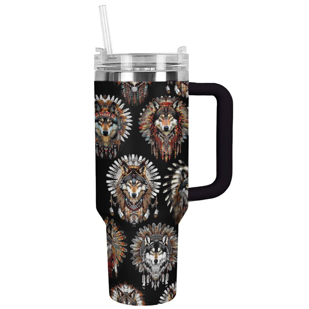 Native Wolf American Custom Stanley Cup 40 oz 30 oz Tumbler With HandleTVC2301786
