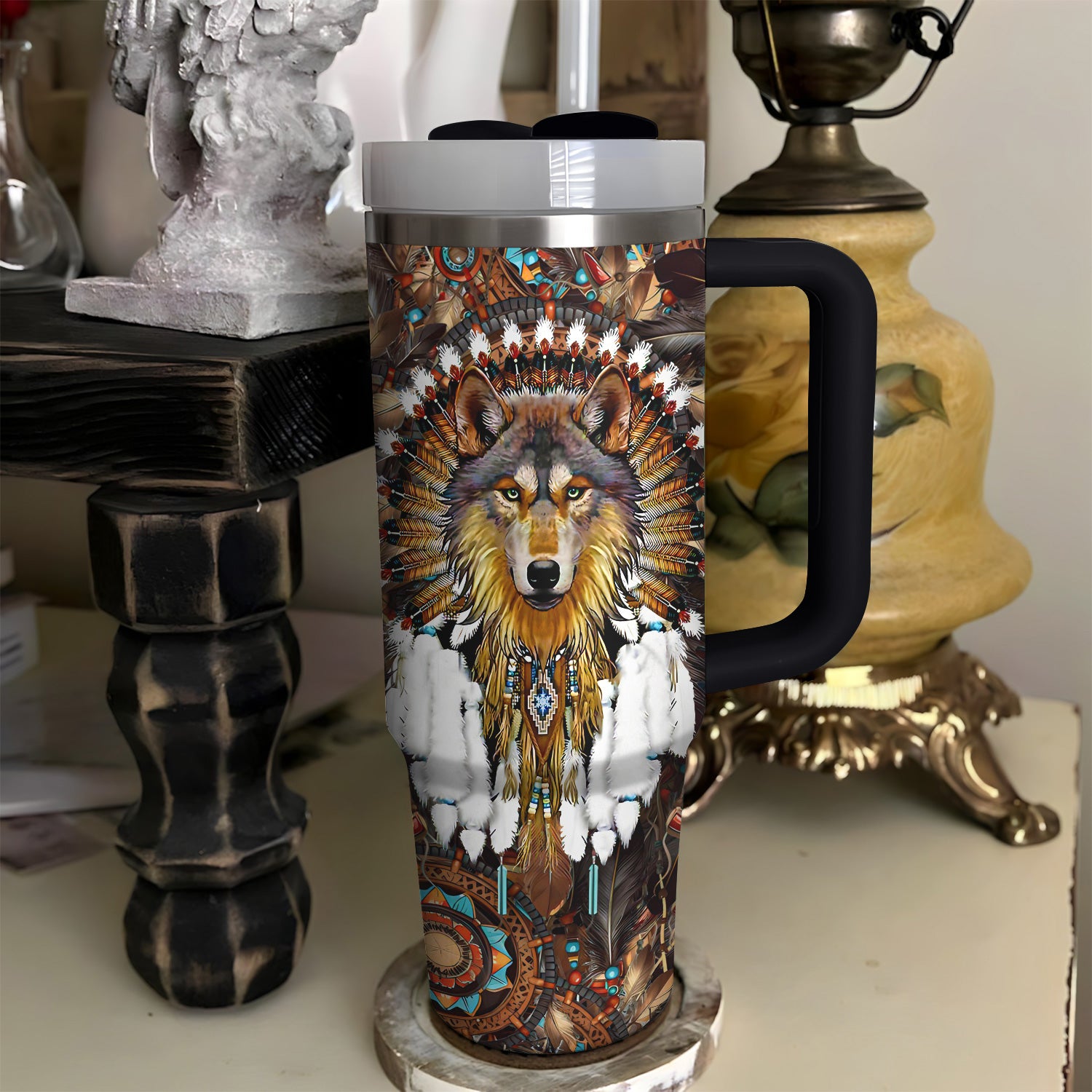 Native Wolf Royalty Custom Stanley Cup 40 oz 30 oz Tumbler With HandleTVC2301731