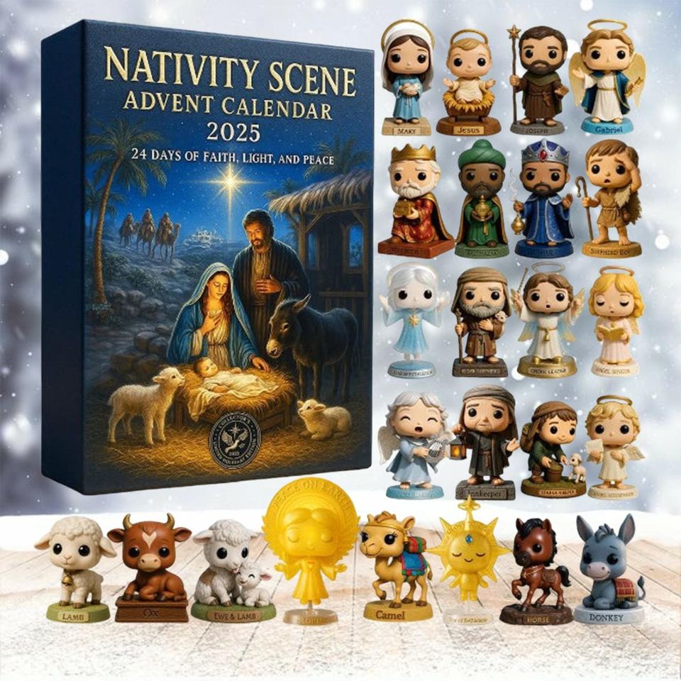 Nativity Scene Advent Calendar 2025, Christian Christmas Countdown Box, 24 Day Holy Family Ornaments - Image 4