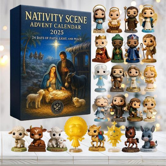 Nativity Scene Advent Calendar 2025, Christian Christmas Countdown Box, 24 Day Holy Family Ornaments - Image 8