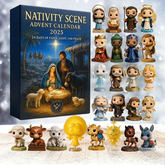 Nativity Scene Advent Calendar 2025, Christian Christmas Countdown Box, 24 Day Holy Family Ornaments - Image 10