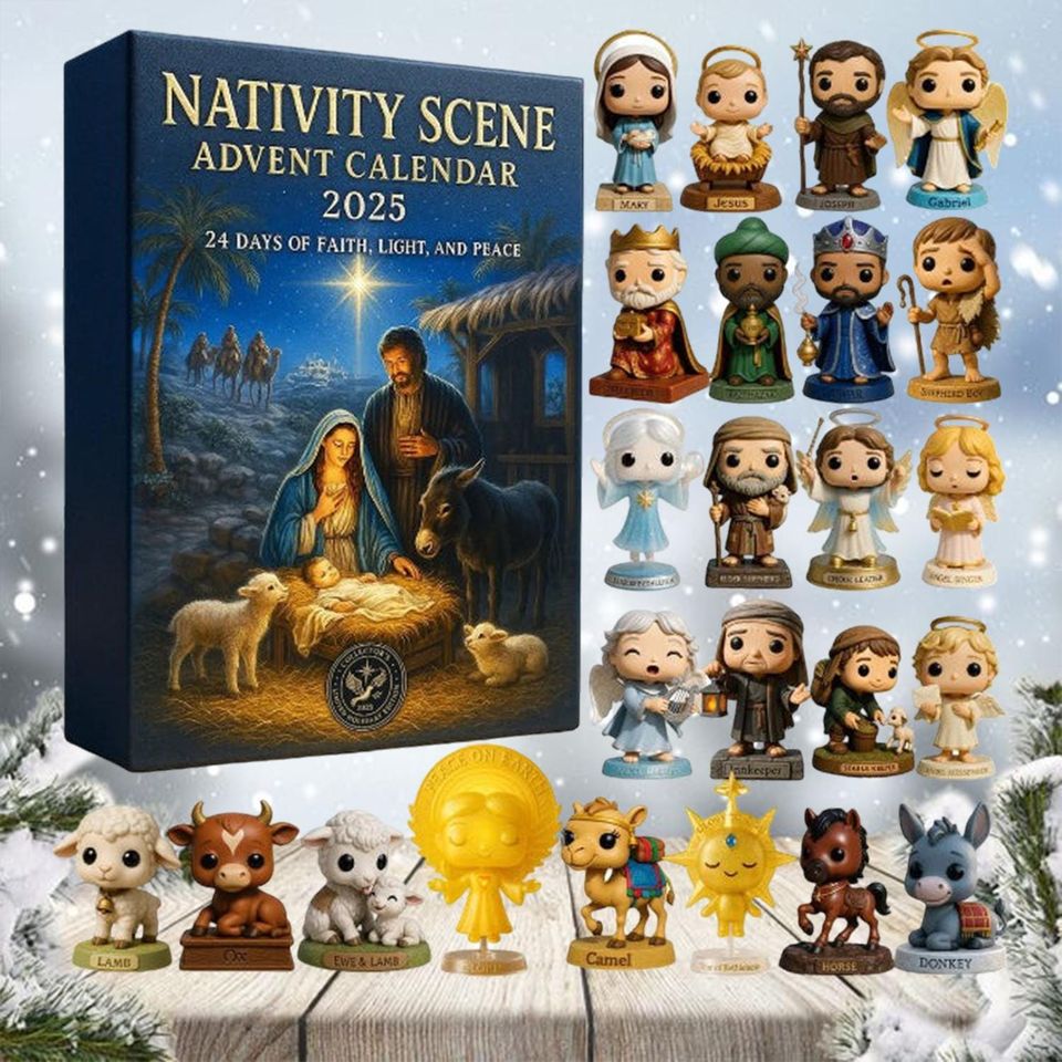 Nativity Scene Advent Calendar 2025, Christian Christmas Countdown Box, 24 Day Holy Family Ornaments - Image 5