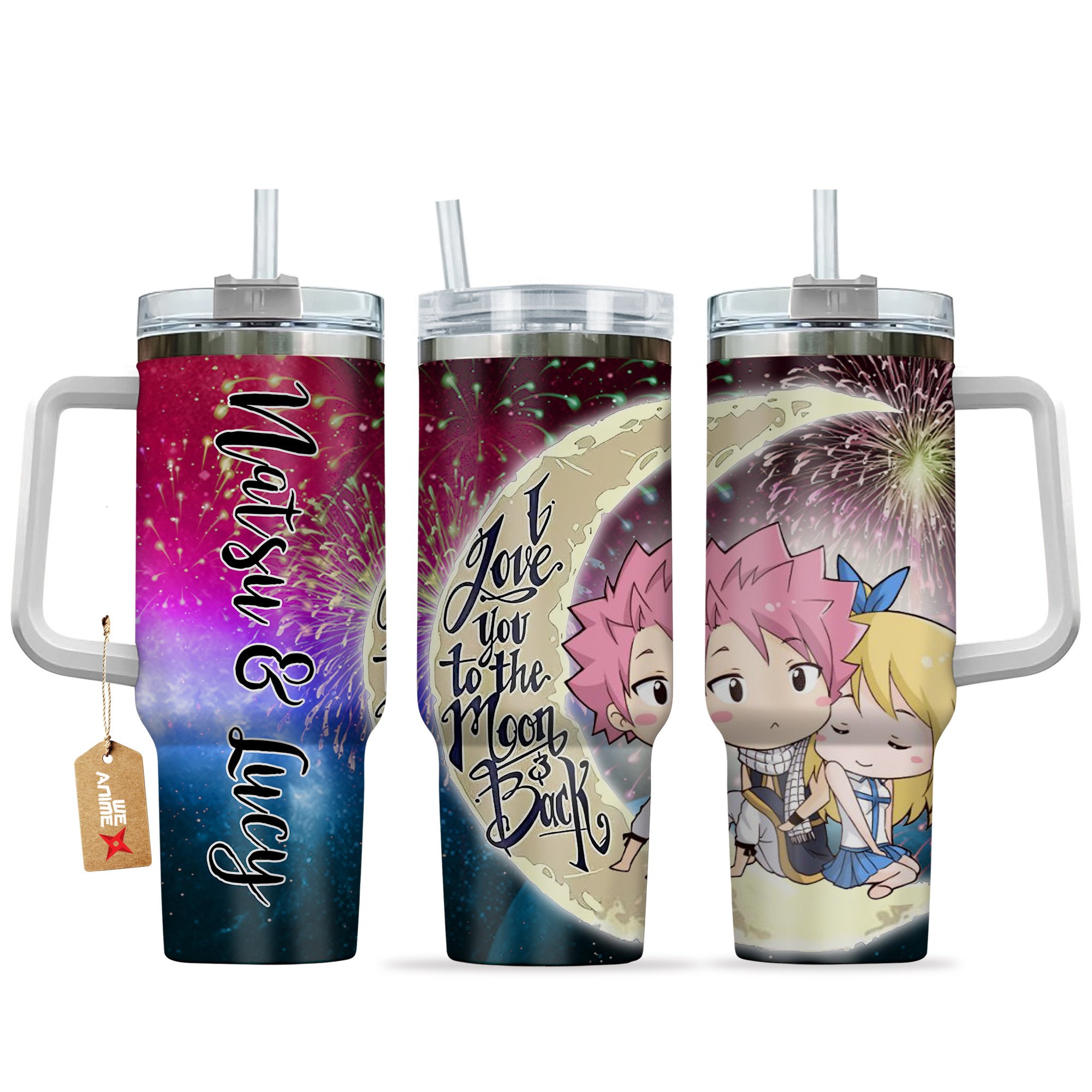 Natsu Dragneel & Lucy Heartfilia Fairy Tail Anime Valentine Custom Stanley Cup 40 oz 30 oz Tumbler With HandleTVC2301167
