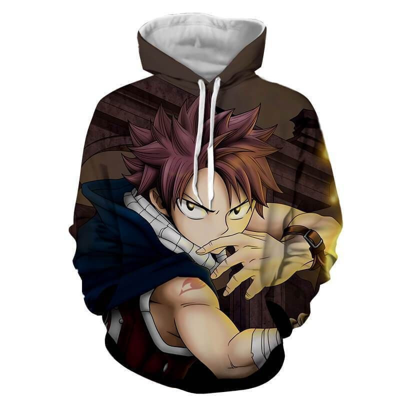 Natsu Dragneel Brown Fairy Tail 3D All Over Print Hoodie, Zip Hoodie