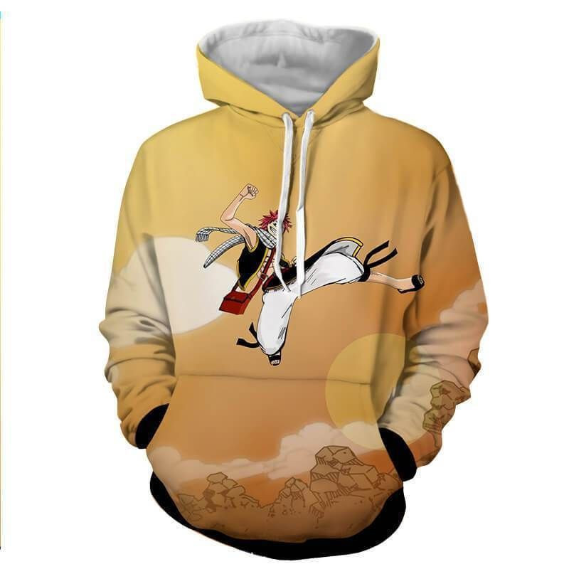 Natsu Dragneel Jumping Fairy Tail 3D All Over Print Hoodie, Zip Hoodie