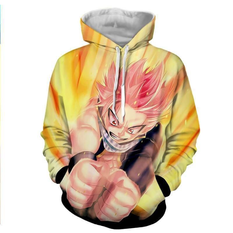 Natsu Dragneel Smash Fairy Tail 3D All Over Print Hoodie, Zip Hoodie