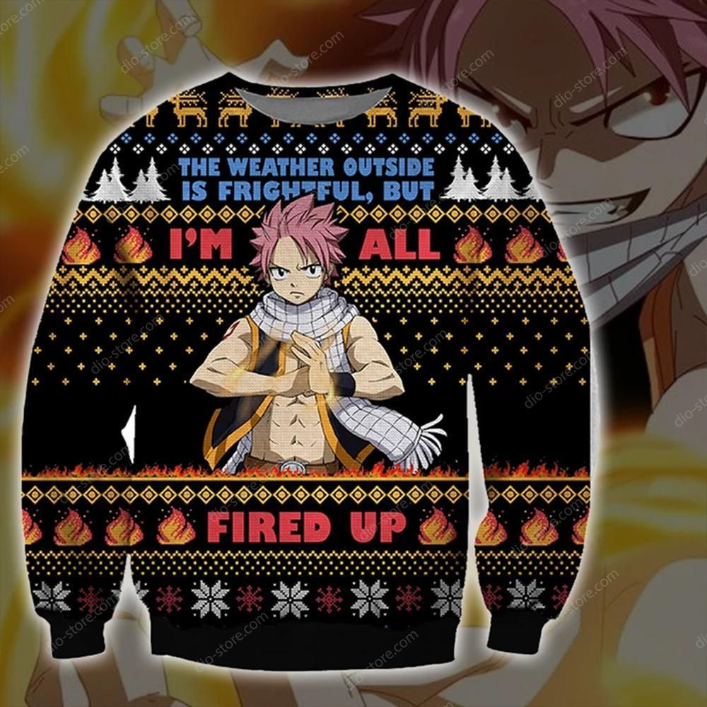 Natsu Dragneel Ugly Christmas Sweater Adult 3D Funny Matching for family