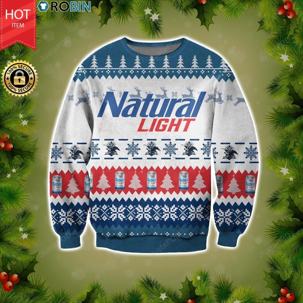 Natural Light Ugly Christmas Sweater Adult 3D Funny Matching for family