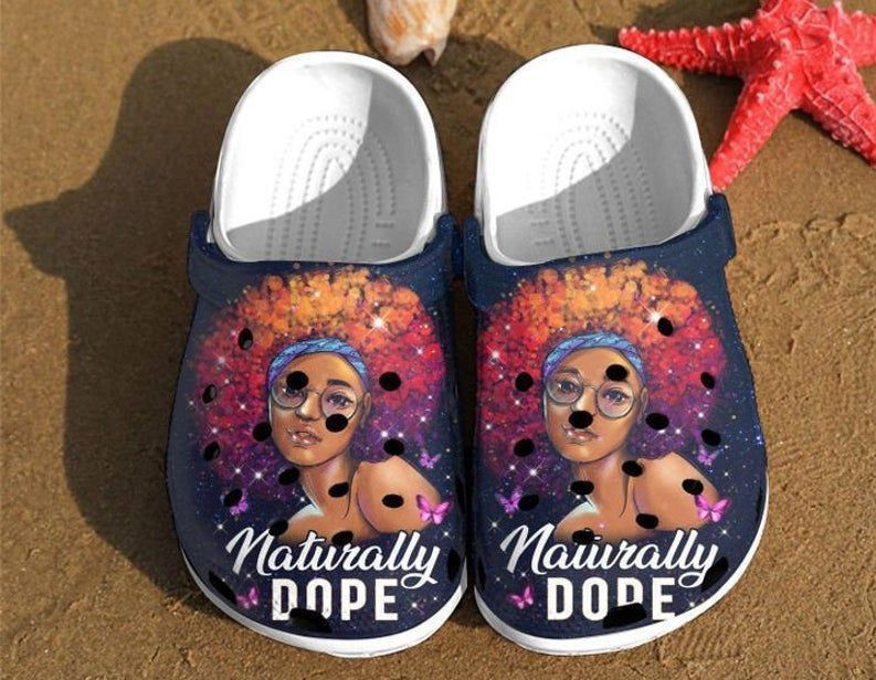 Naturally Dope Birth Month Gift Back Girl Rubber clog Shoes Comfy Footwear