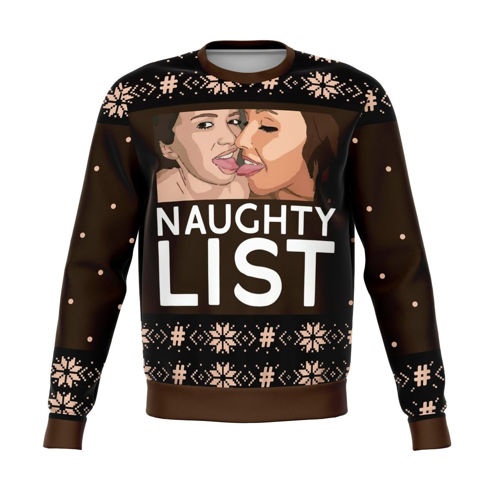 Naughty List Girls Ugly Christmas Sweater Adult 3D Funny Matching for family