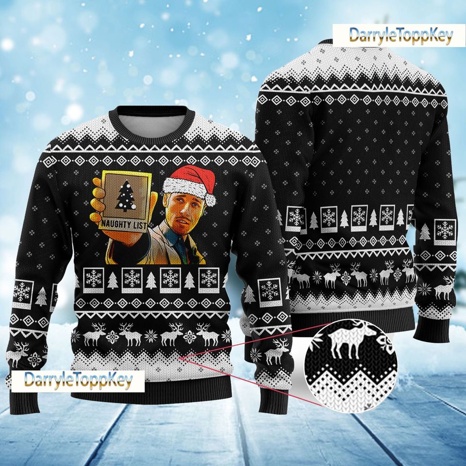 Naughty List Memento Ugly Christmas Sweater, Funny Naughty Trio Xmas