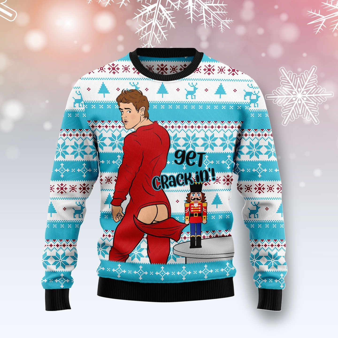 Naughty Nutcracker For Unisex Ugly Christmas Sweater Adult 3D Funny Matching for family