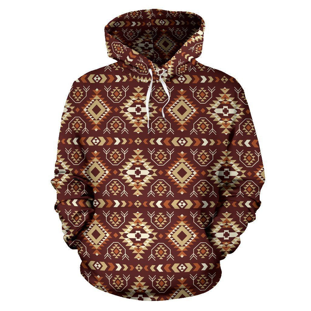 Navajo Native Color Print Pattern 3D All Over Print Hoodie, Zip Hoodie