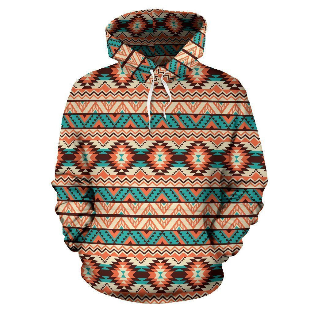 Navajo Western Style Print Pattern 3D All Over Print Hoodie, Zip Hoodie