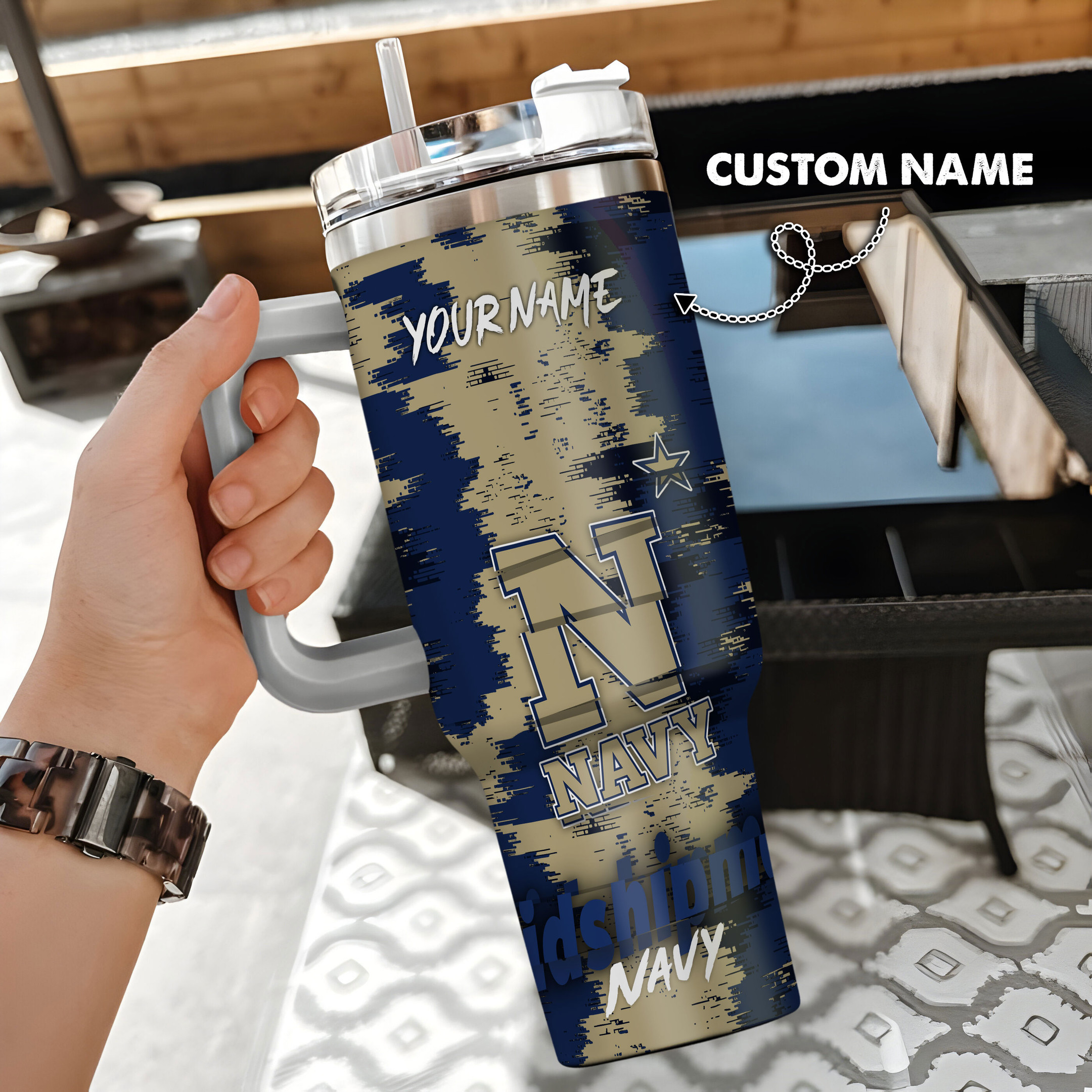 Navy Midshipmen NCAA Custom Stanley Cup 40 oz 30 oz Tumbler With HandleTVC230111