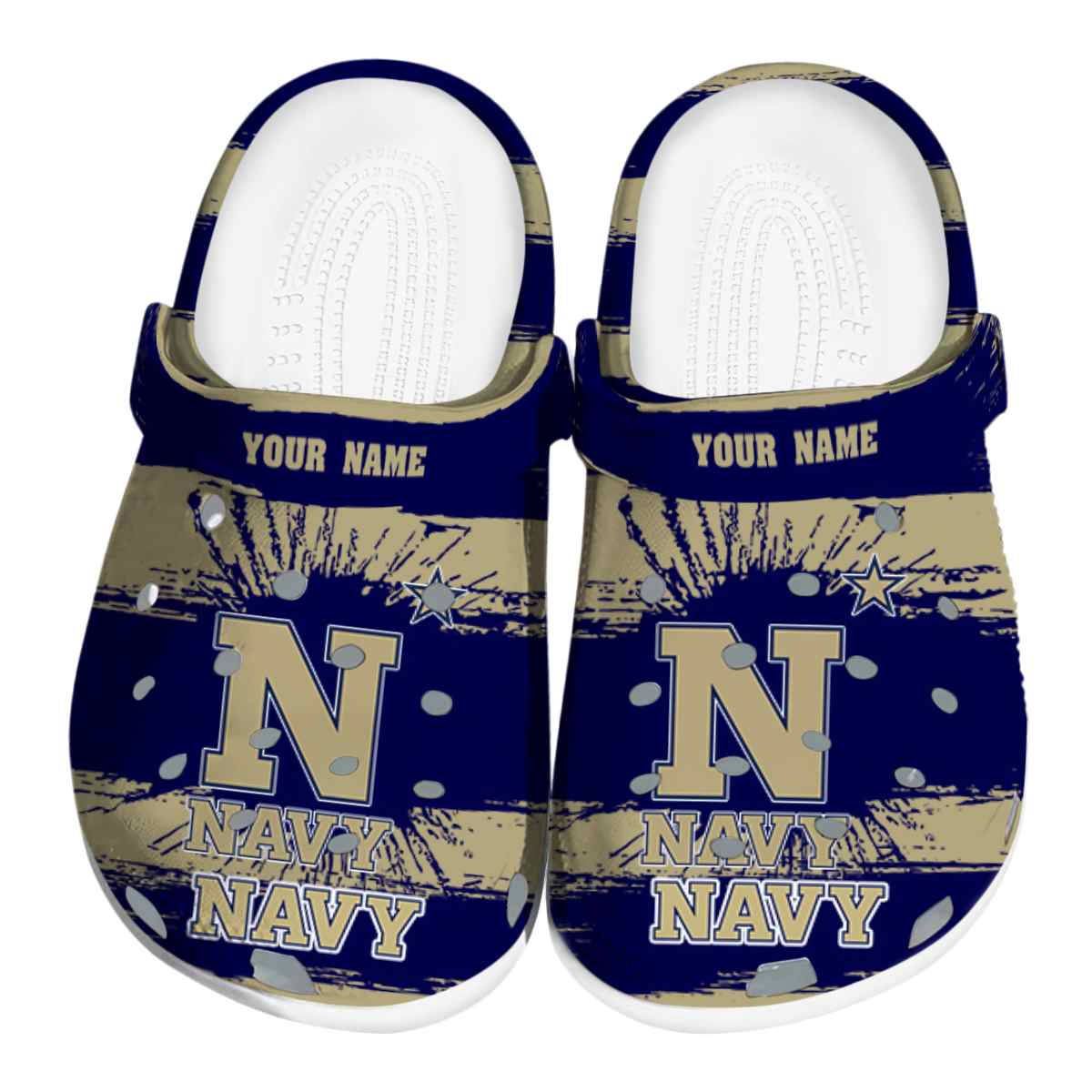 Navy Midshipmen NCAA Sport Crocs Crocband Clogs Shoes Comfortable For Men Women and Kids
