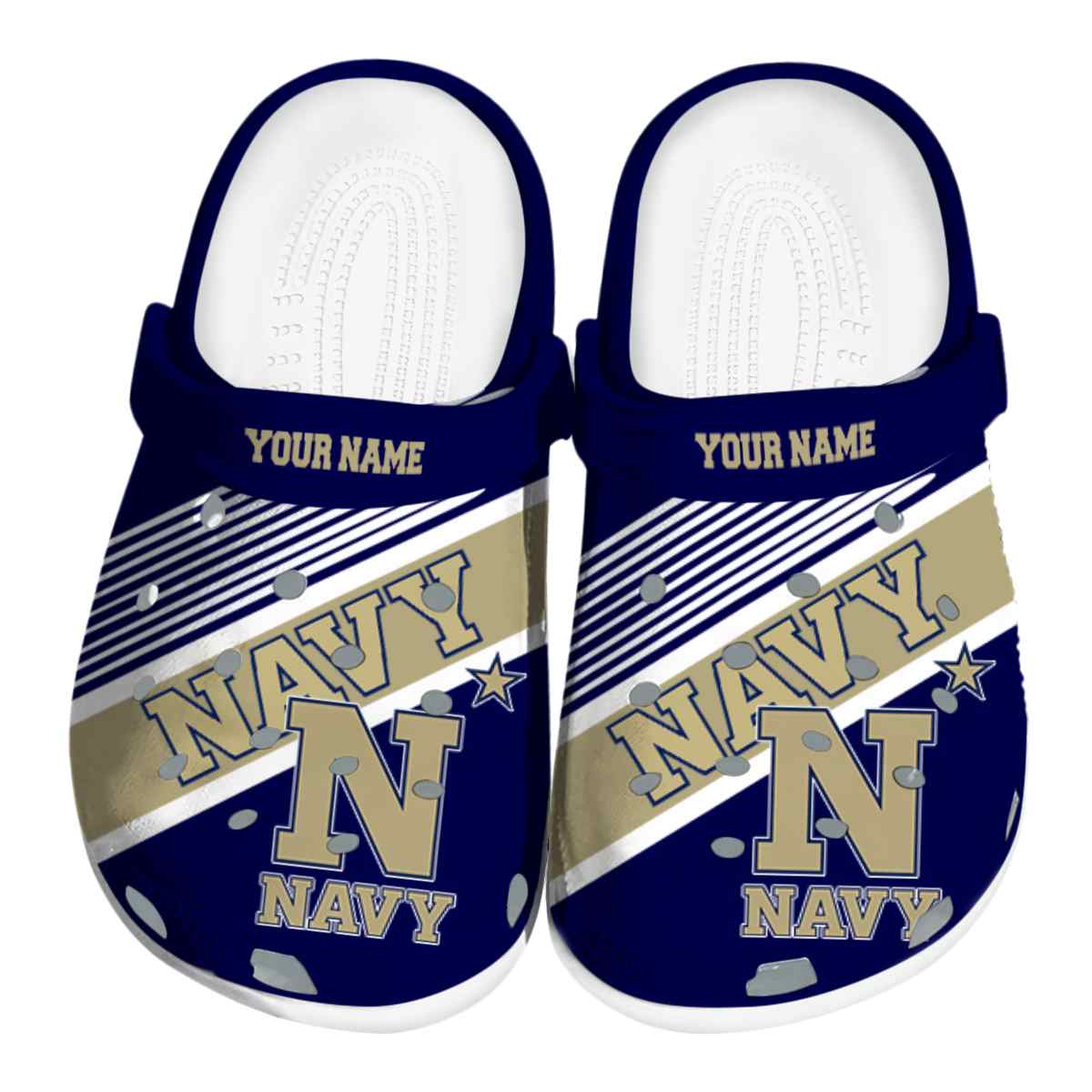 Navy Midshipmen NCAA Sport Crocs Crocband Clogs Shoes Comfortable For Men Women and Kids