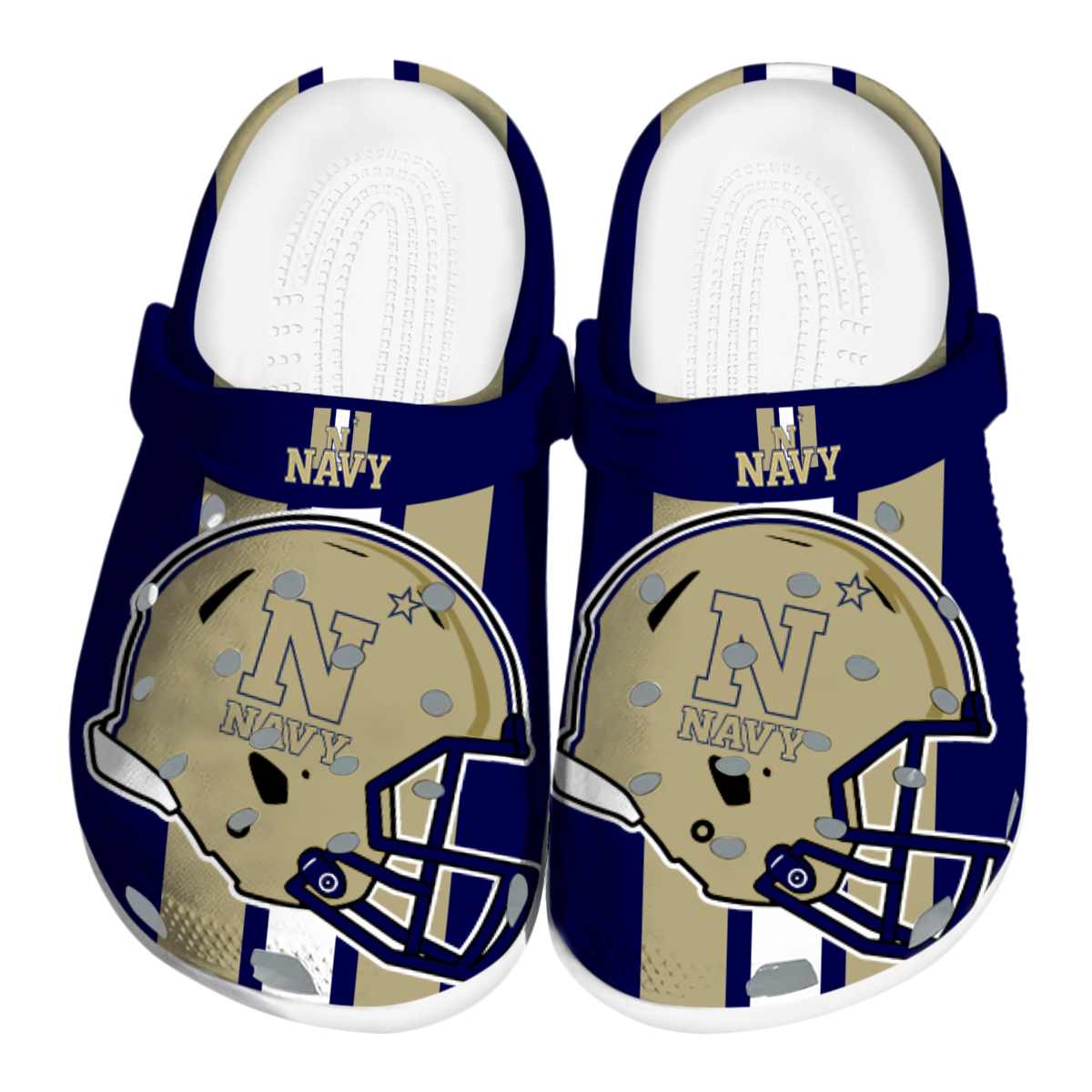 Navy Midshipmen NCAA Sport Crocs Crocband Clogs Shoes Comfortable For Men Women and Kids