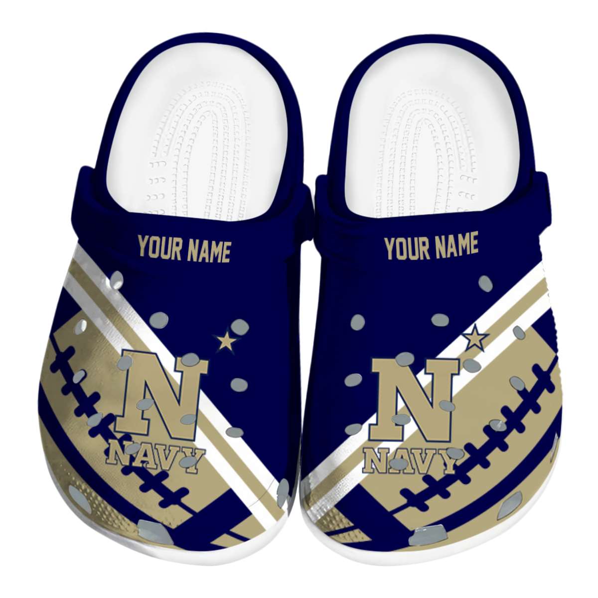 Navy Midshipmen NCAA Sport Crocs Crocband Clogs Shoes Comfortable For Men Women and Kids