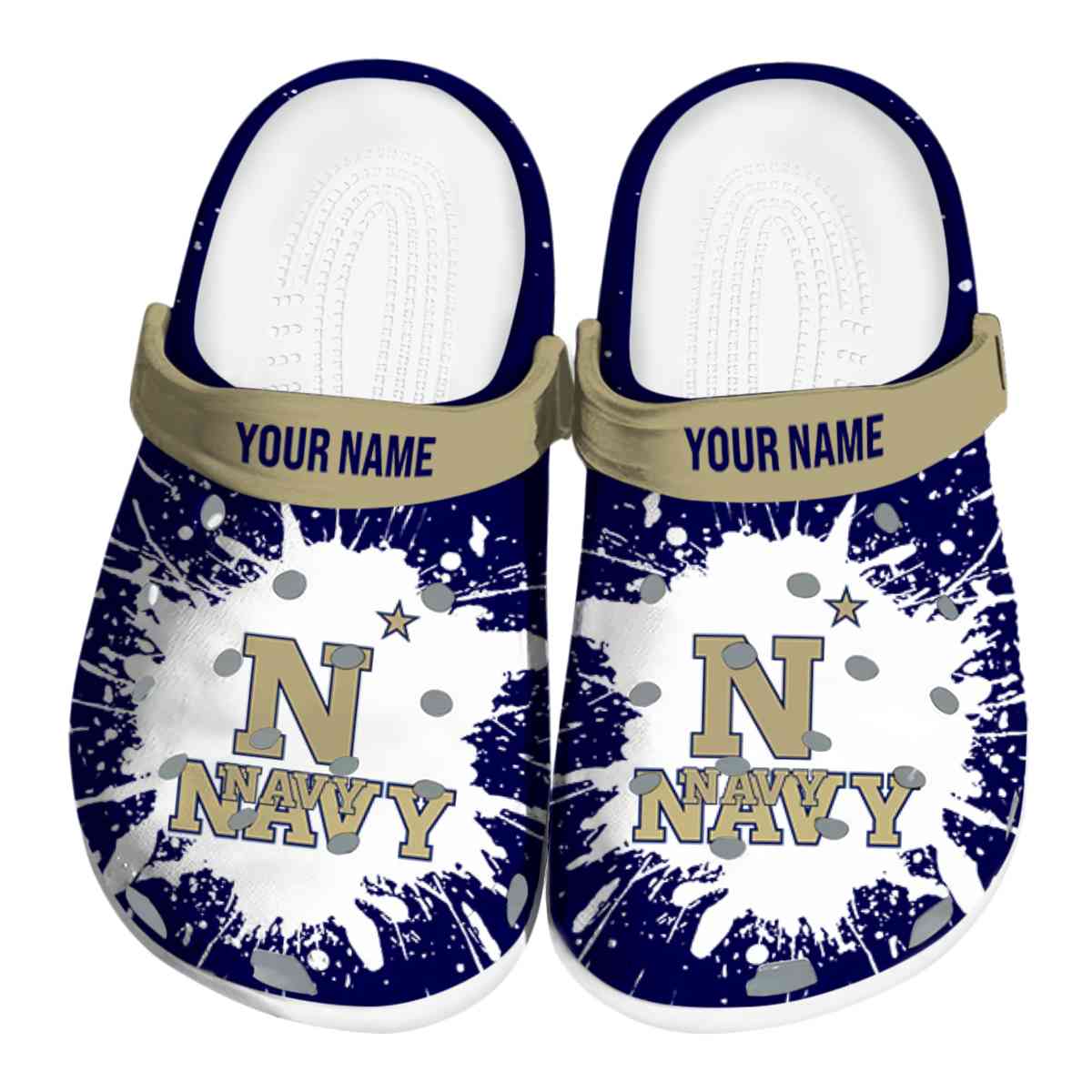 Navy Midshipmen NCAA Sport Crocs Crocband Clogs Shoes Comfortable For Men Women and Kids