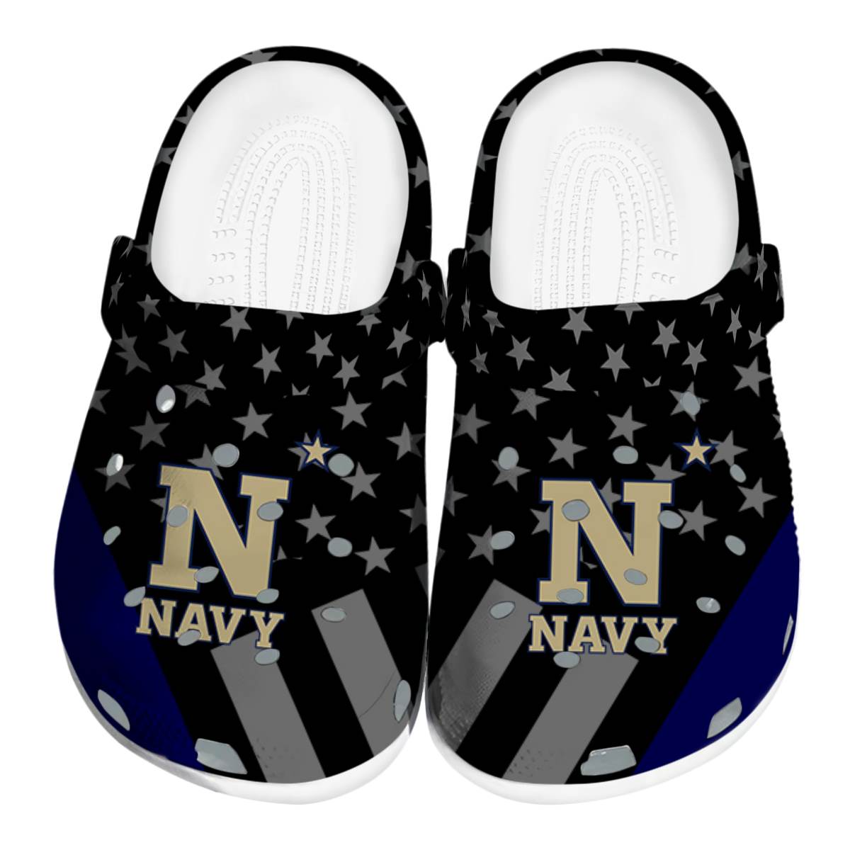 Navy Midshipmen NCAA Sport Crocs Crocband Clogs Shoes Comfortable For Men Women and Kids