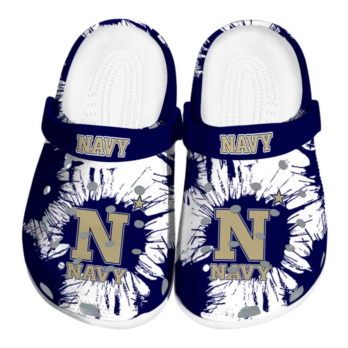 Navy Midshipmen NCAA Sport Crocs Crocband Clogs Shoes Comfortable For Men Women and Kids