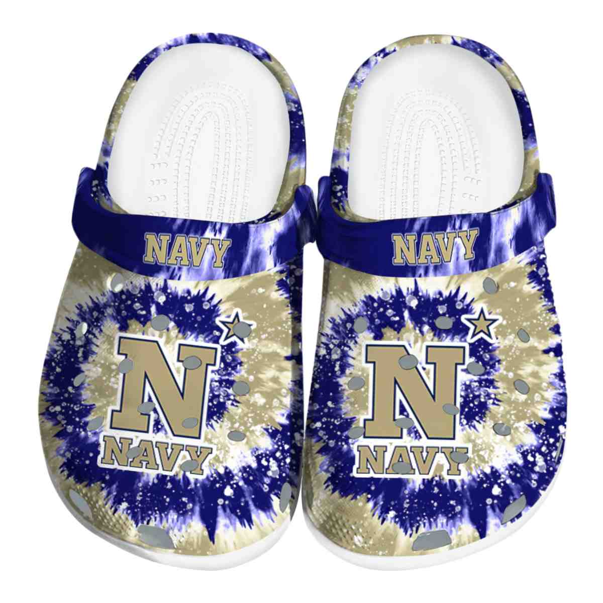 Navy Midshipmen NCAA Sport Crocs Crocband Clogs Shoes Comfortable For Men Women and Kids