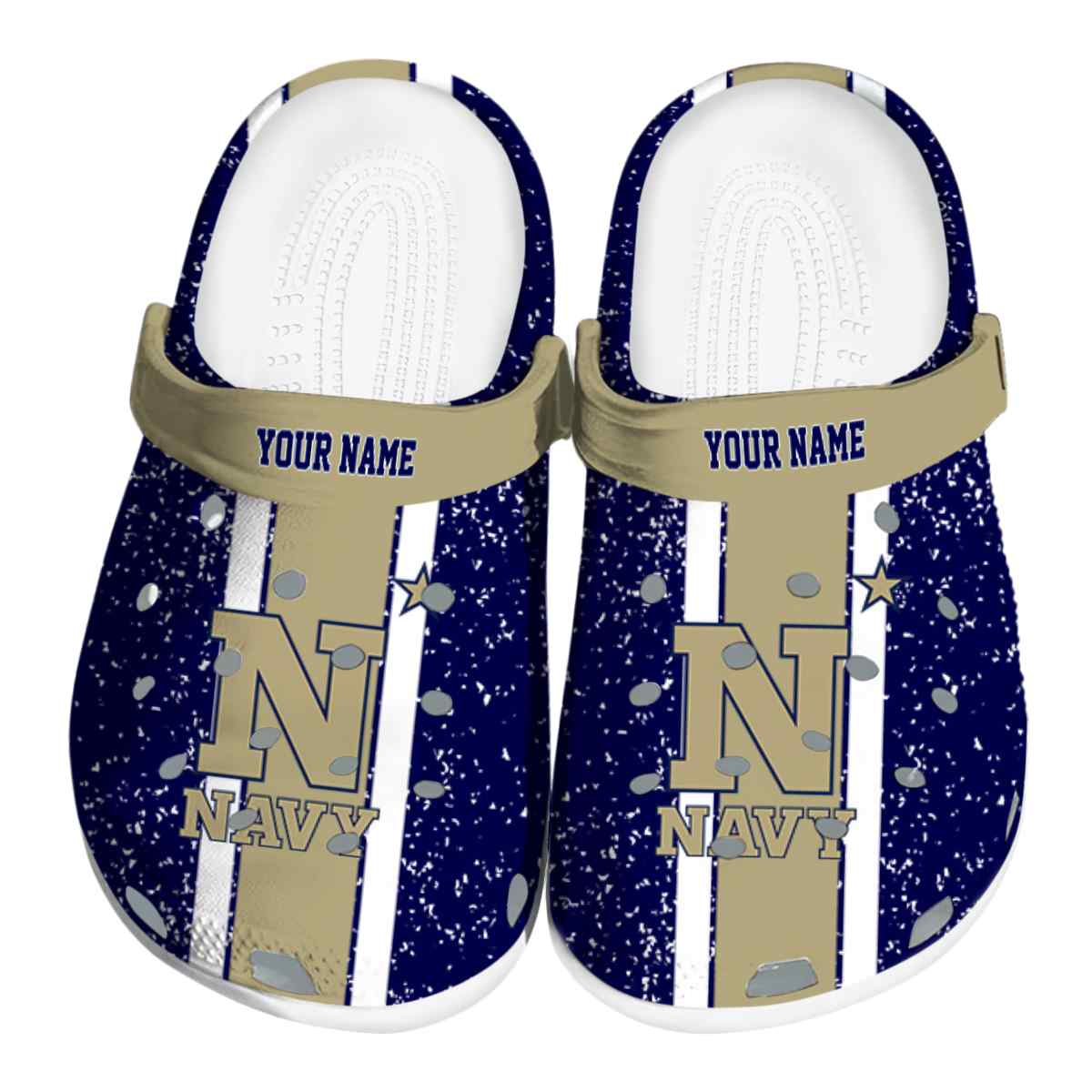 Navy Midshipmen NCAA Sport Crocs Crocband Clogs Shoes Comfortable For Men Women and Kids