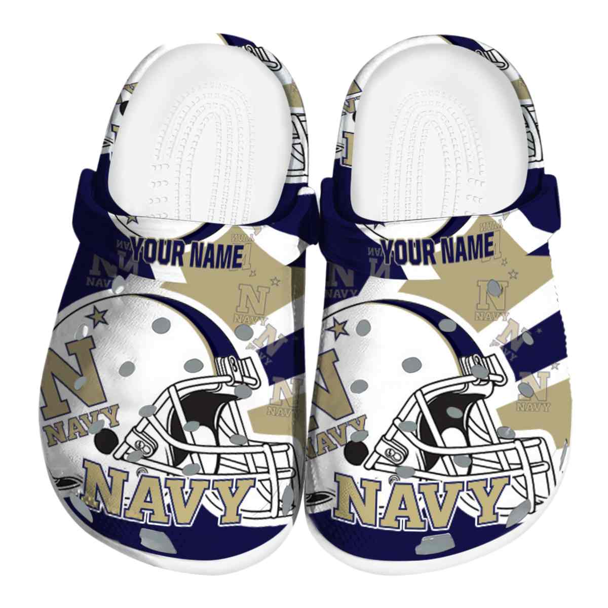 Navy Midshipmen NCAA Sport Crocs Crocband Clogs Shoes Comfortable For Men Women and Kids