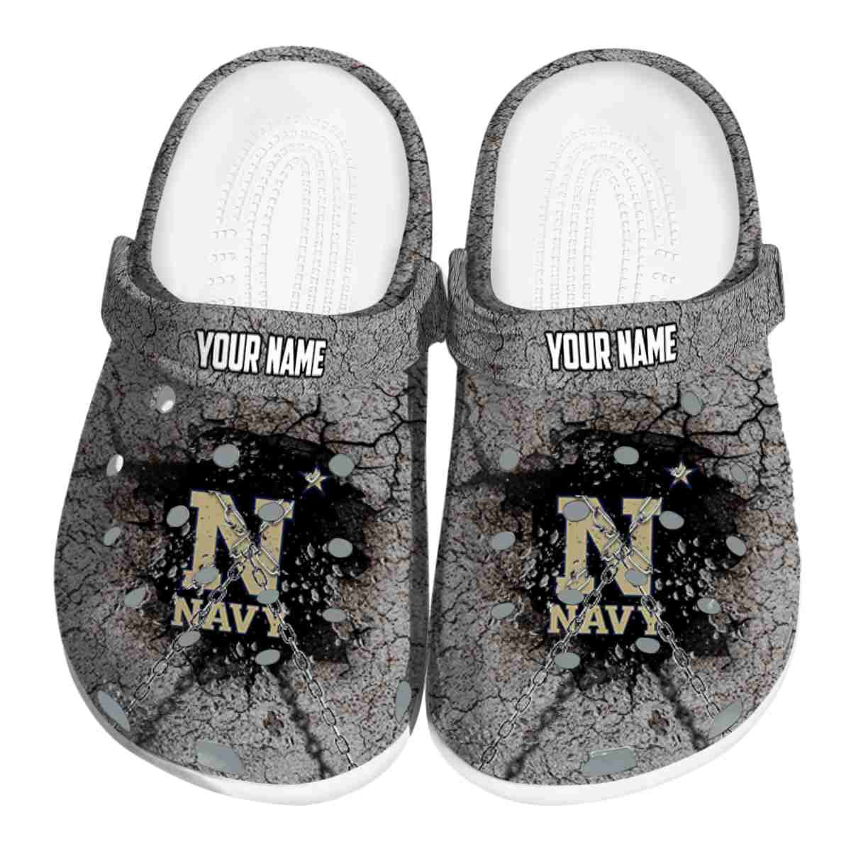 Navy Midshipmen NCAA Sport Crocs Crocband Clogs Shoes Comfortable For Men Women and Kids
