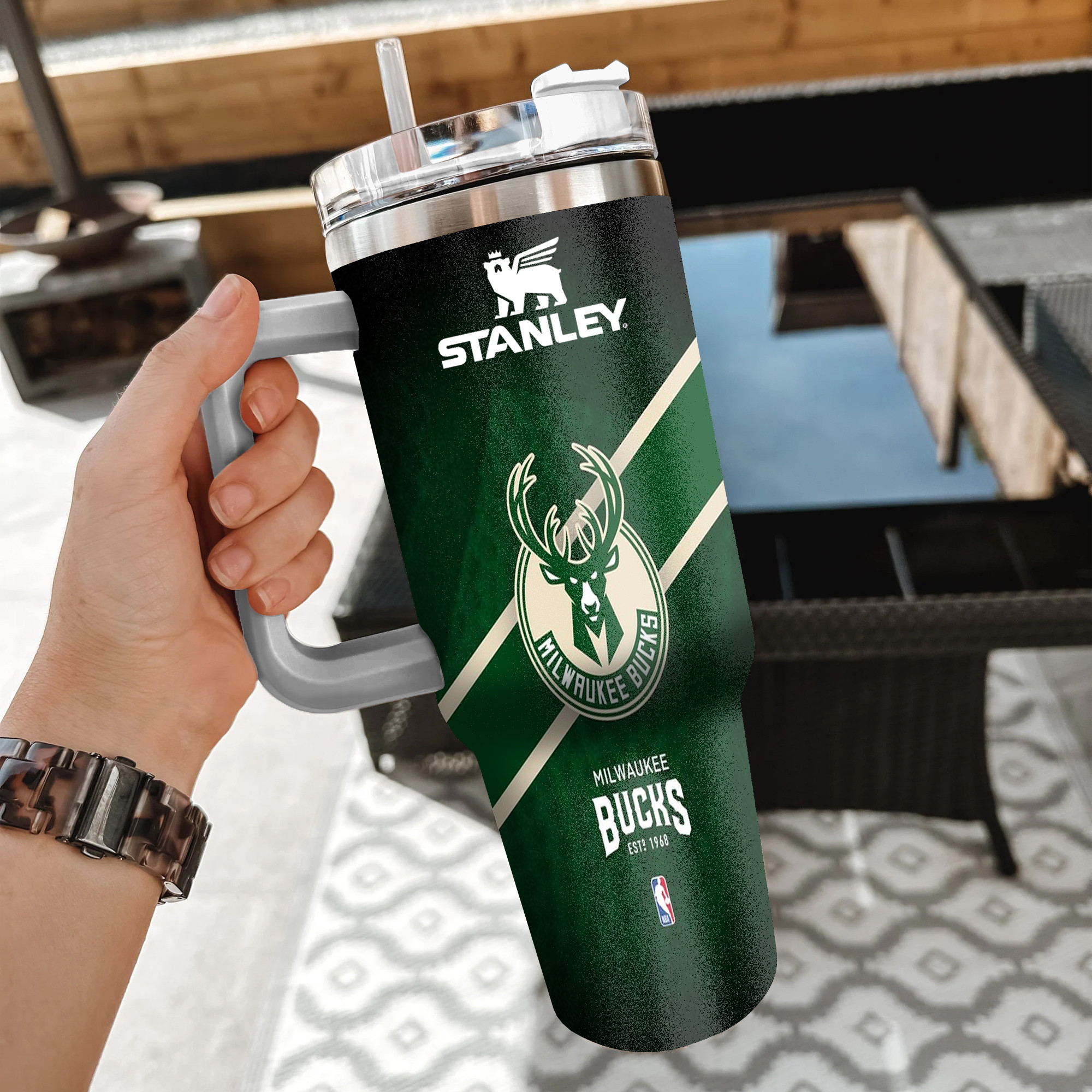 NBA Milwaukee Bucks Custom Stanley Cup 40 oz 30 oz Tumbler With HandleTVC2301854