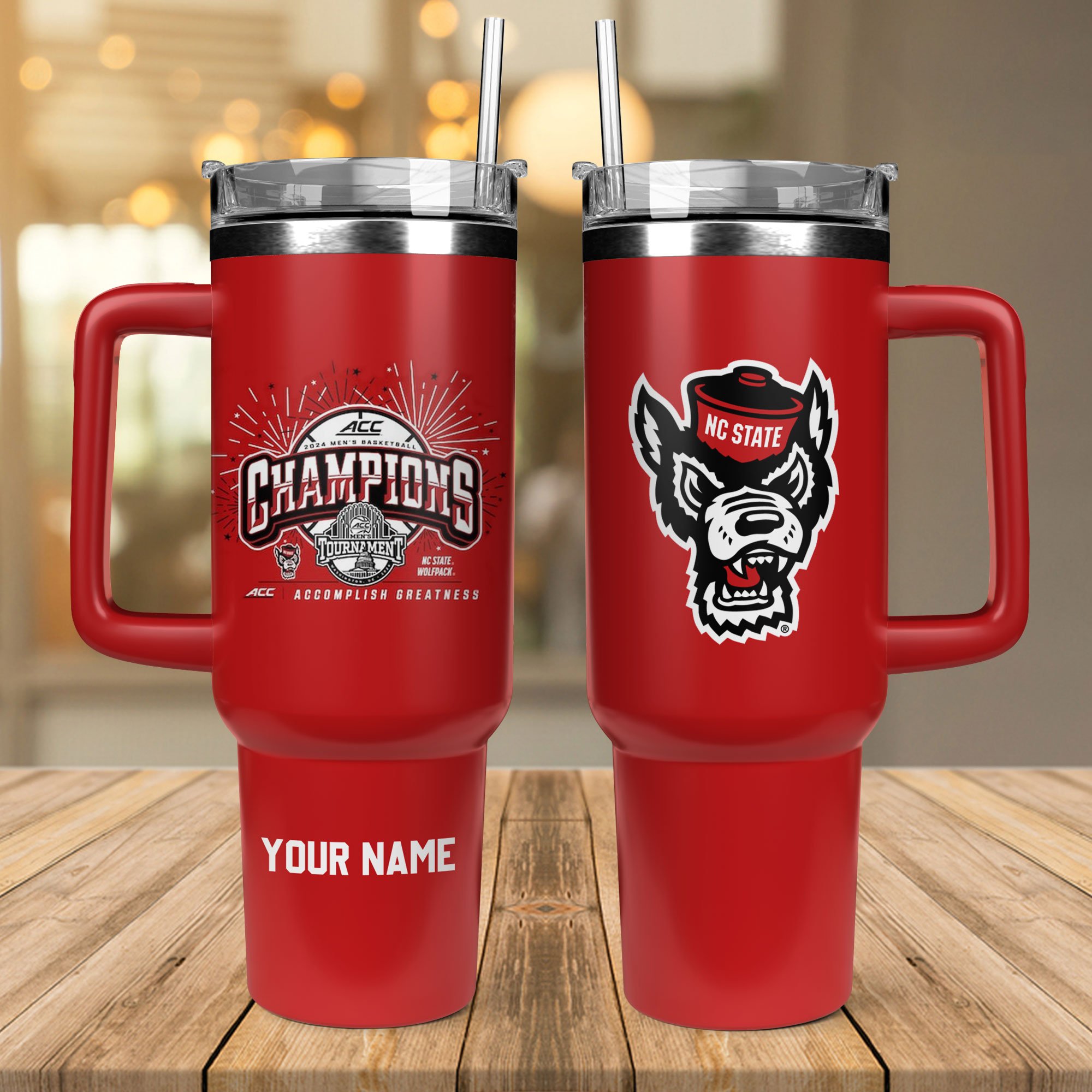 NC State Wolfpack 2024 ACC Menâ€™s Basketball Tournament Champions NCAA Custom Stanley Cup 40 oz 30 oz Tumbler With HandleTVC2301224