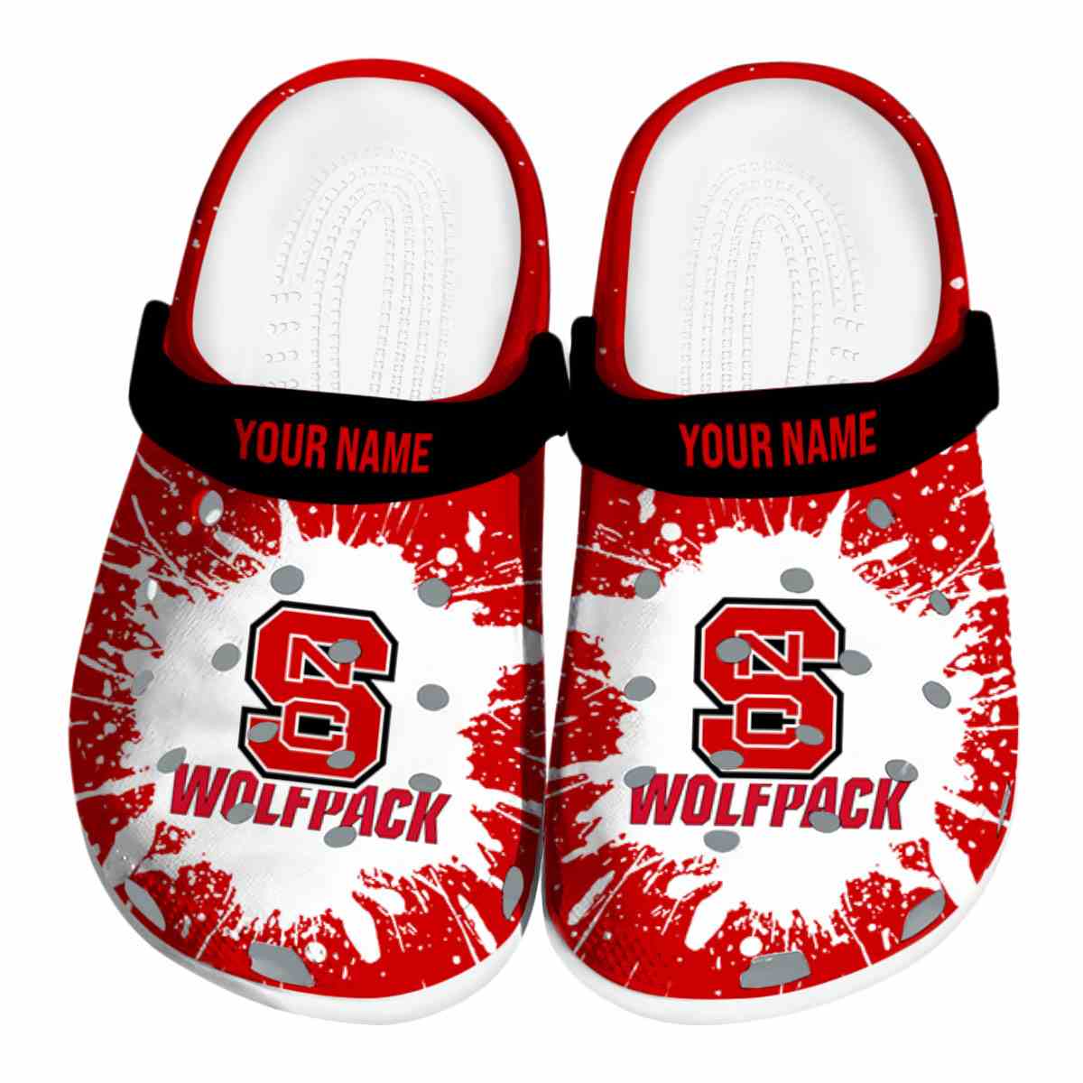 NC State Wolfpack NCAA Sport Crocs Crocband Clogs Shoes Comfortable For Men Women and Kids