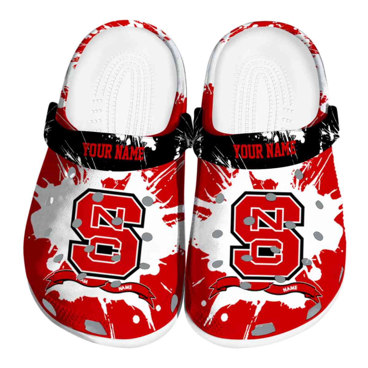 NC State Wolfpack NCAA Sport Crocs Crocband Clogs Shoes Comfortable For Men Women and Kids