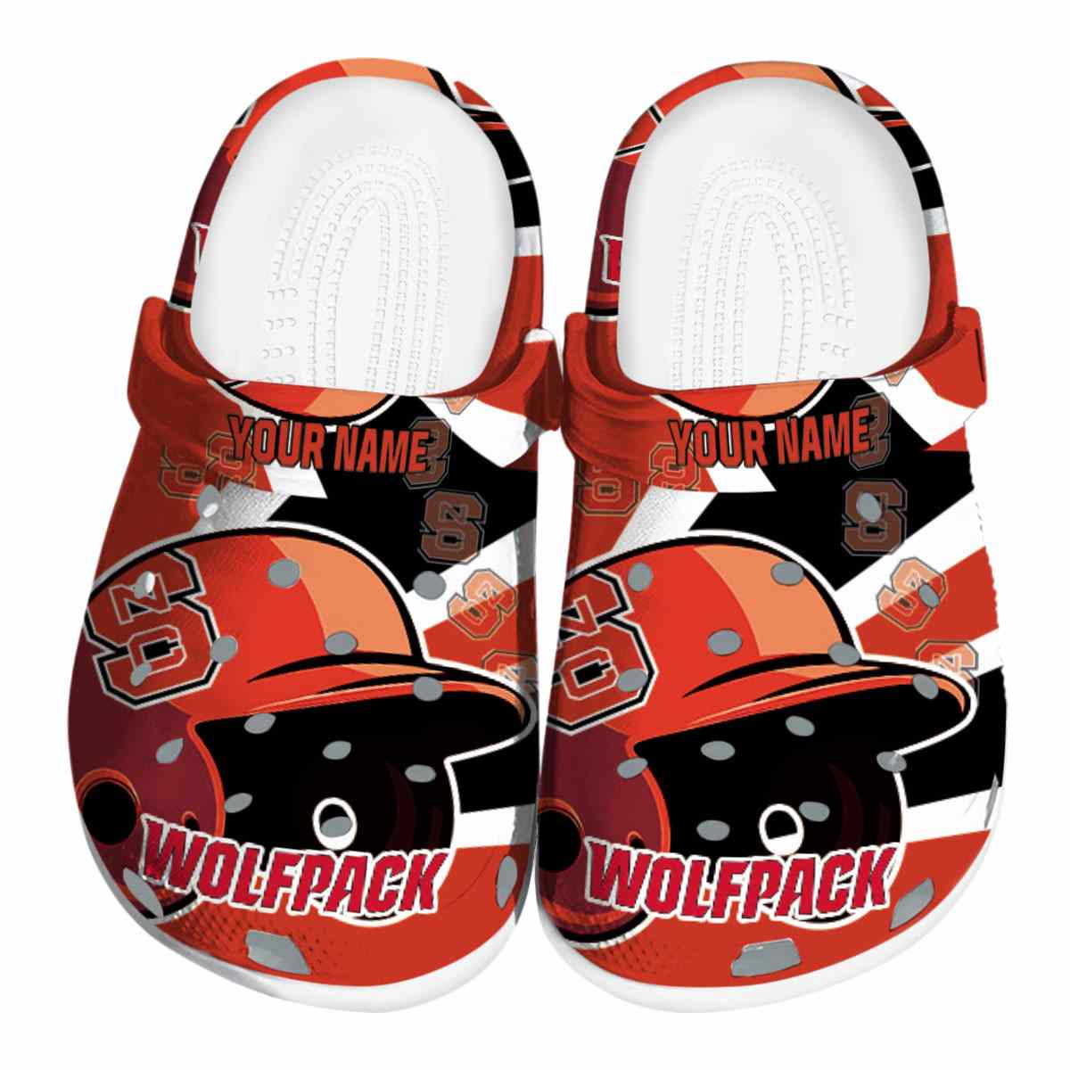 NC State Wolfpack NCAA Sport Crocs Crocband Clogs Shoes Comfortable For Men Women and Kids