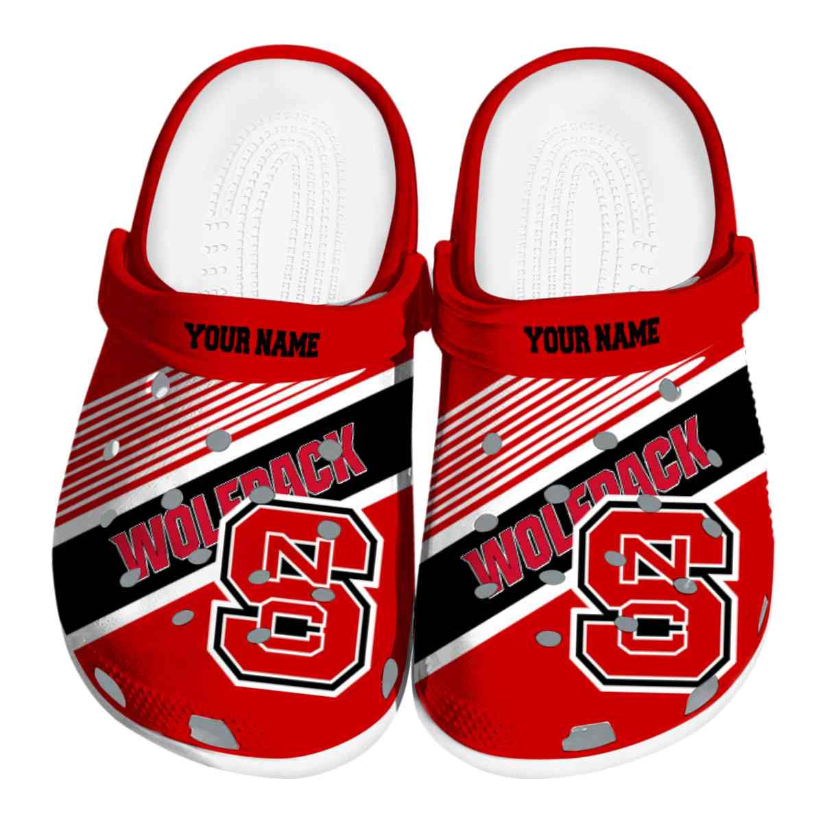 NC State Wolfpack NCAA Sport Crocs Crocband Clogs Shoes Comfortable For Men Women and Kids