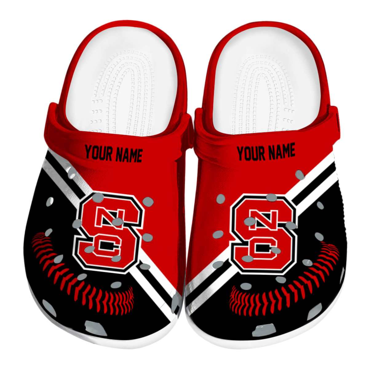 NC State Wolfpack NCAA Sport Crocs Crocband Clogs Shoes Comfortable For Men Women and Kids
