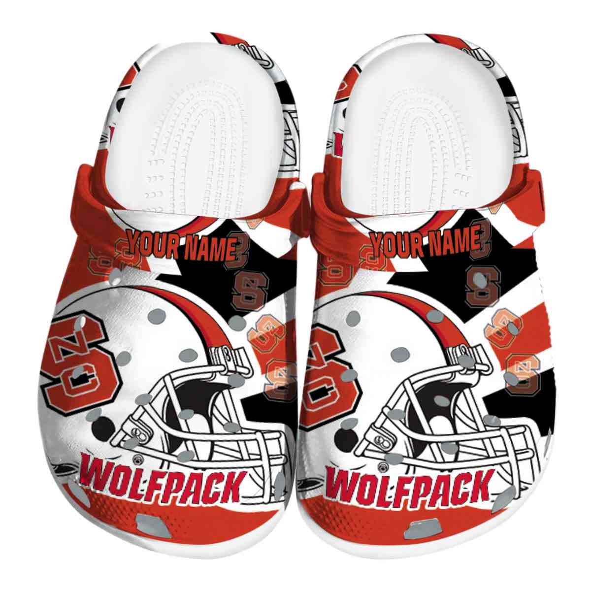 NC State Wolfpack NCAA Sport Crocs Crocband Clogs Shoes Comfortable For Men Women and Kids