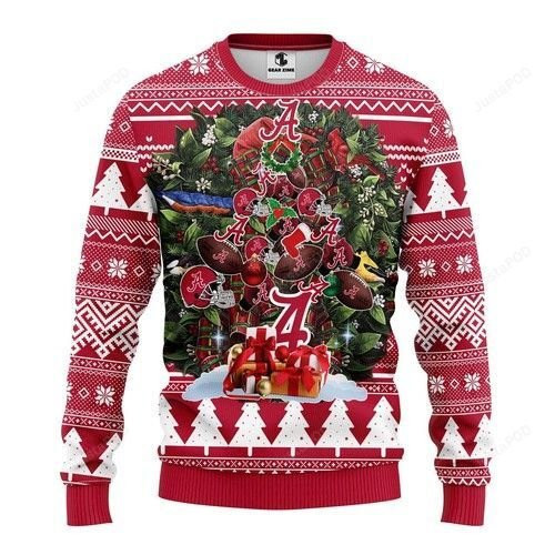 Ncaa Alabama Crimson Tide Tree Christmas Ugly Christmas Sweater Adult 3D Funny Matching for family